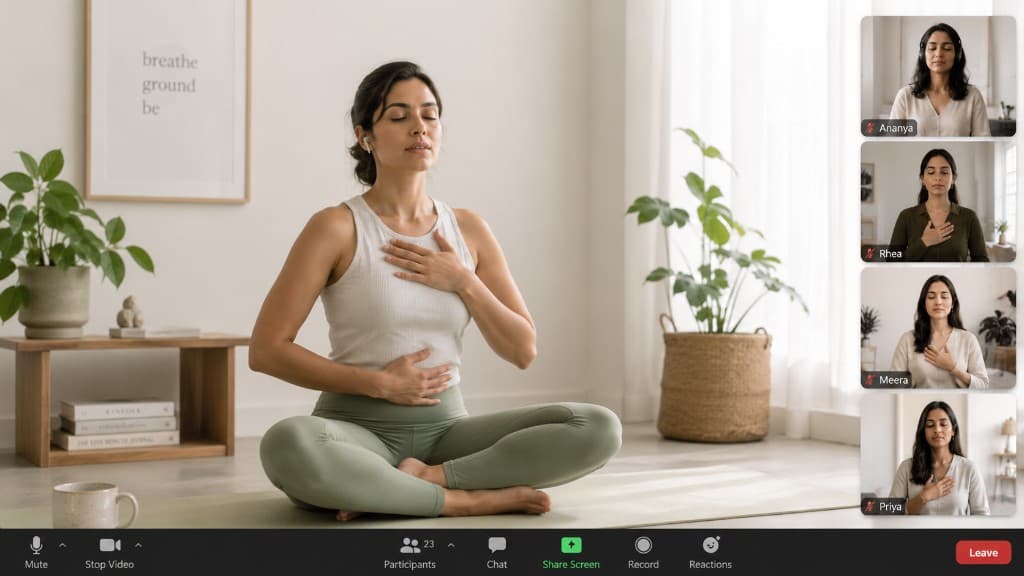 Virtual group meditation and coaching session